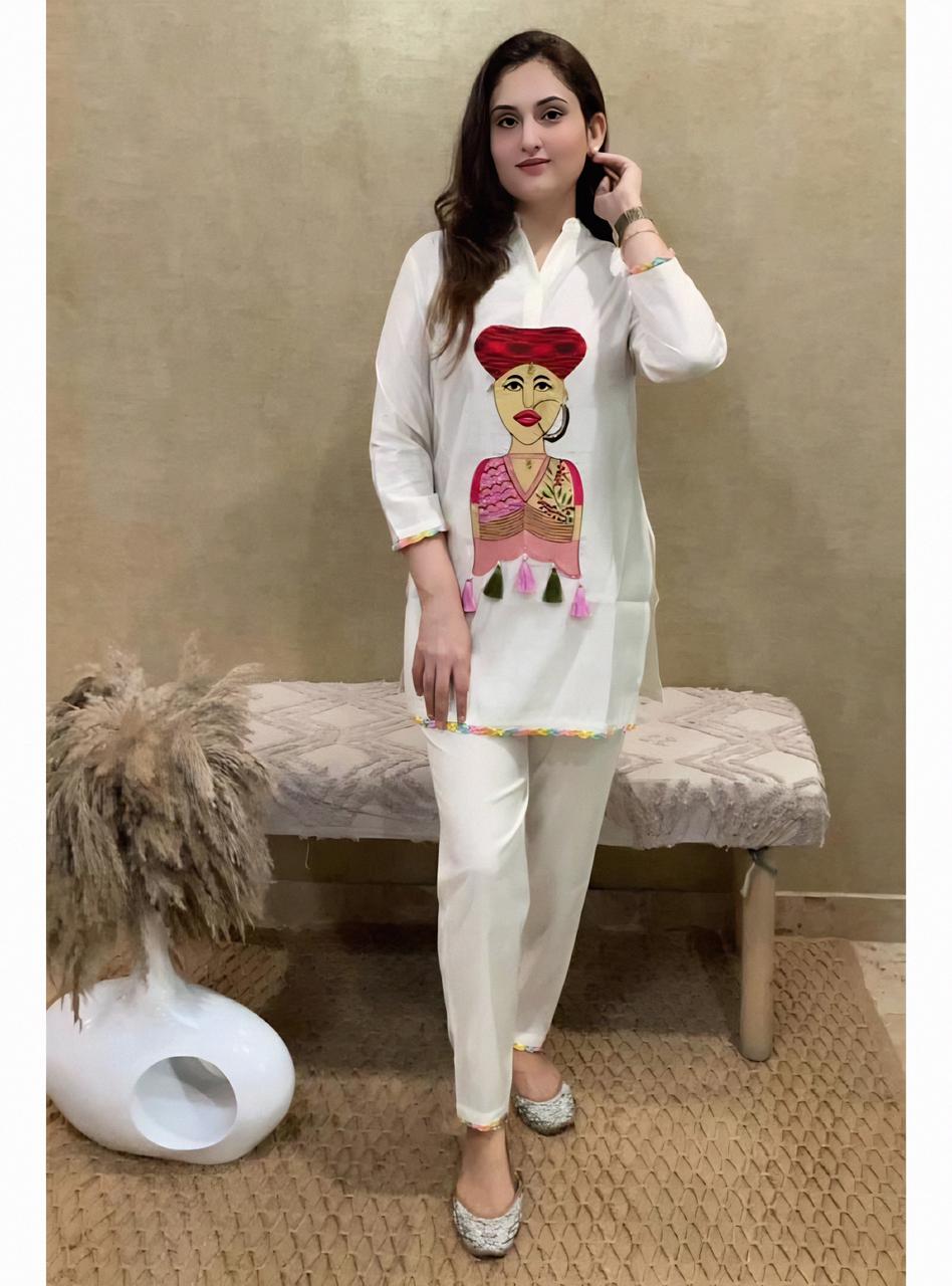 DC G29 Muslin Embroidery Chain Work Designer Kurti With Bottom Wholesale Shop In Surat